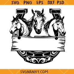 Horseshoe Split Name Frame SVG, Rodeo SVG, Country Decor SVG, Cowboy Shirt SVG
