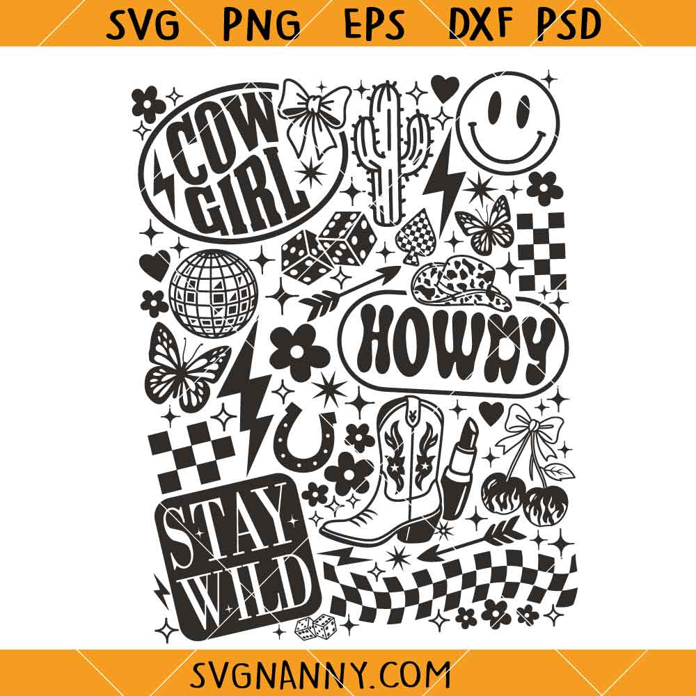 Howdy Cowgirl Retro Western SVG, Retro Western SVG, Cowgirl Svg, Southern Svg