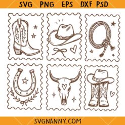 Minimalist Western Stamp SVG, Cowboy stamp SVG, Western SVG