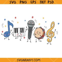 Music Doodle Characters SVG, School Music Class Clipart Set SVG, Music teacher svg
