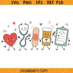Nurse Tools Doodle SVG, Nurse Life Doodles SVG, Medical Tools SVG