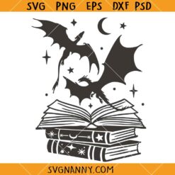 Dragon Book Svg, Mystical svg, Book Lover svg, Librarian svg