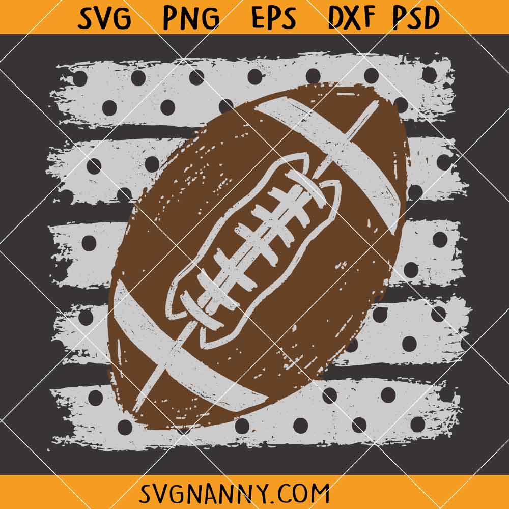 Football Polka Dot Stripe White SVG, Game Day SVG, Football Lover SVG