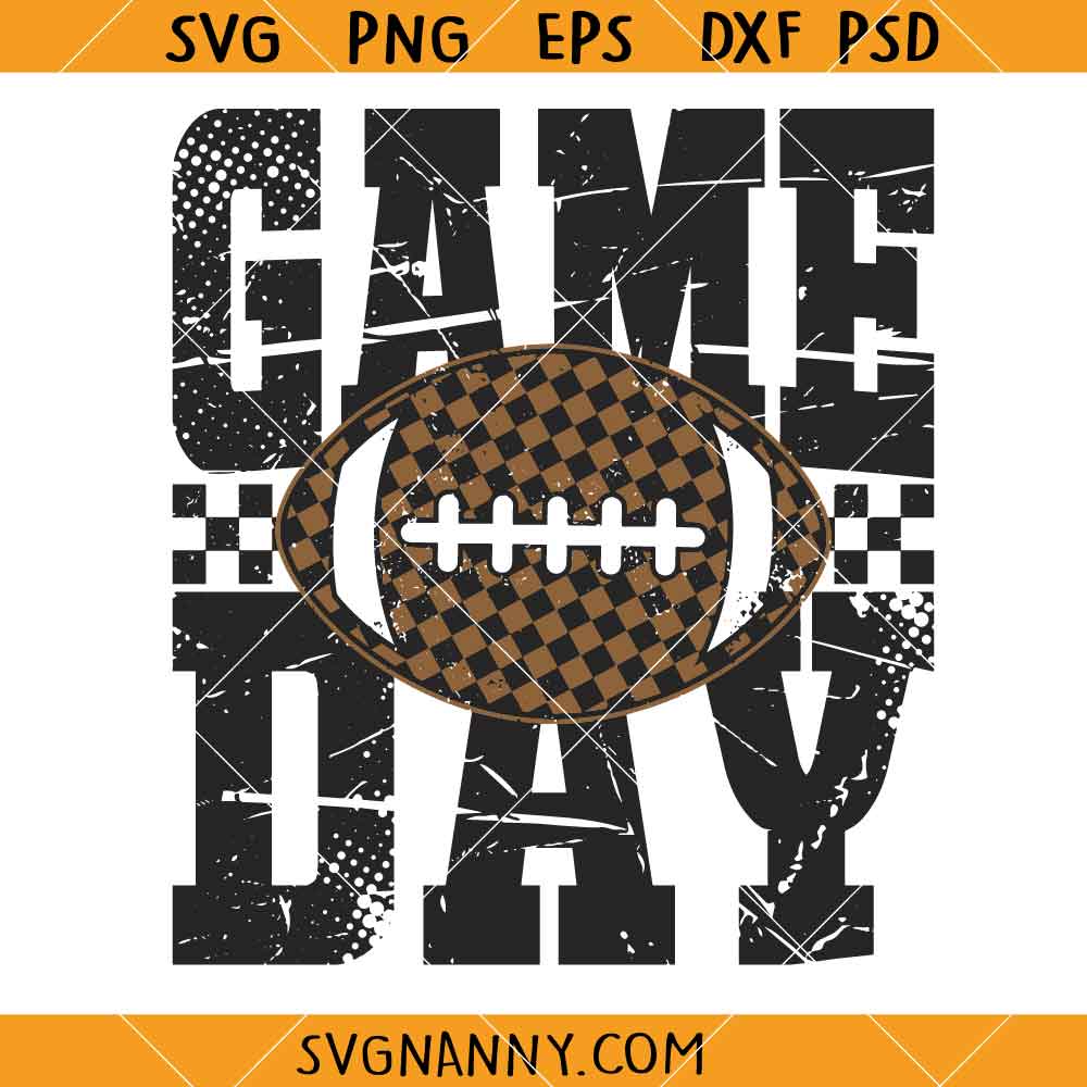 Grunge Game Day Football SVG, Football Season Svg, Football Lover Shirt SVG