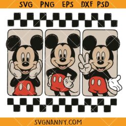 Mickey and Friends Checkered SVG, Family Vacation SVG, Disney Friends SVG