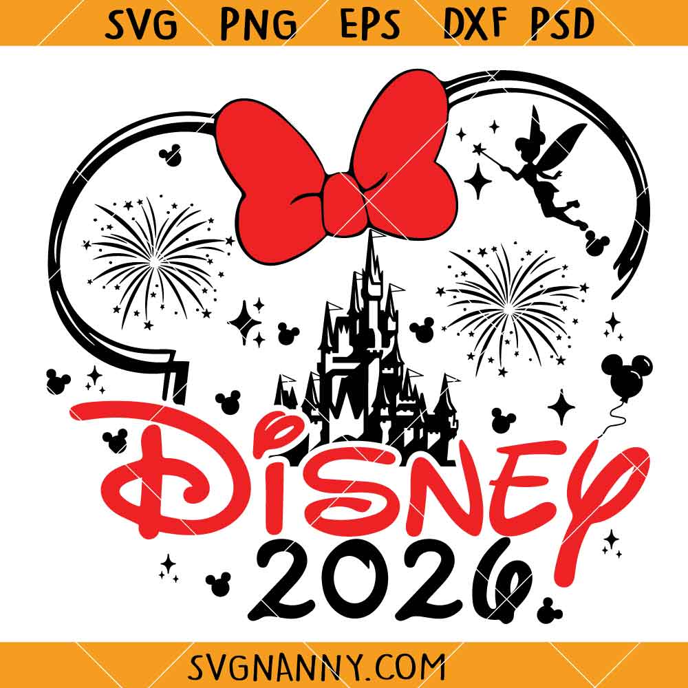 Minnie Mouse Disney Castle 2026 SVG, Minnie Mouse SVG, 2026 Disney Trip SVG