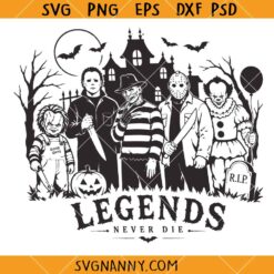 Retro Halloween characters SVG, Vintage Halloween SVG, Halloween Scary Movie SVG, Horror Character SVG