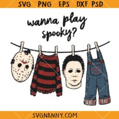 Wanna Play Spooky Jason SVG, Halloween Horror Movie Killers Svg,Halloween SVG