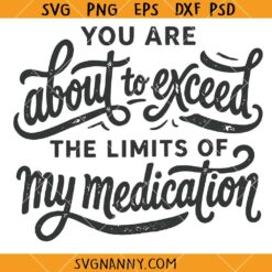 You Are About To Exceed The Limits Of My Meditation Svg, Sarcastic Shirt svg, Mindset Quote SVG
