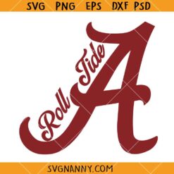 Alabama Crimson Roll Tide SVG, Alabama Crimson Football Logo SVG, Football Lover Shirt SVG