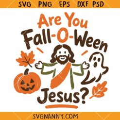 Are You Fall-O-Ween Jesus SVG, Christian Doodle SVG, Religious Autumn SVG