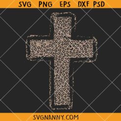 Cheetah print Cross SVG, Fall Christmas Cross SVG, Christian Cheetah Print SVG