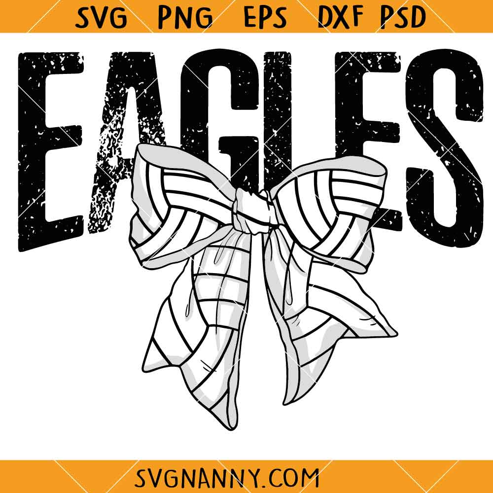 Eagles Volleyball Bow SVG, Eagles Volleyball Shirt svg, Eagles School Spirit SVG