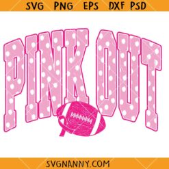 Football Pink Out SVG, Football pink ribbon svg, Football Cancer Awareness SVG