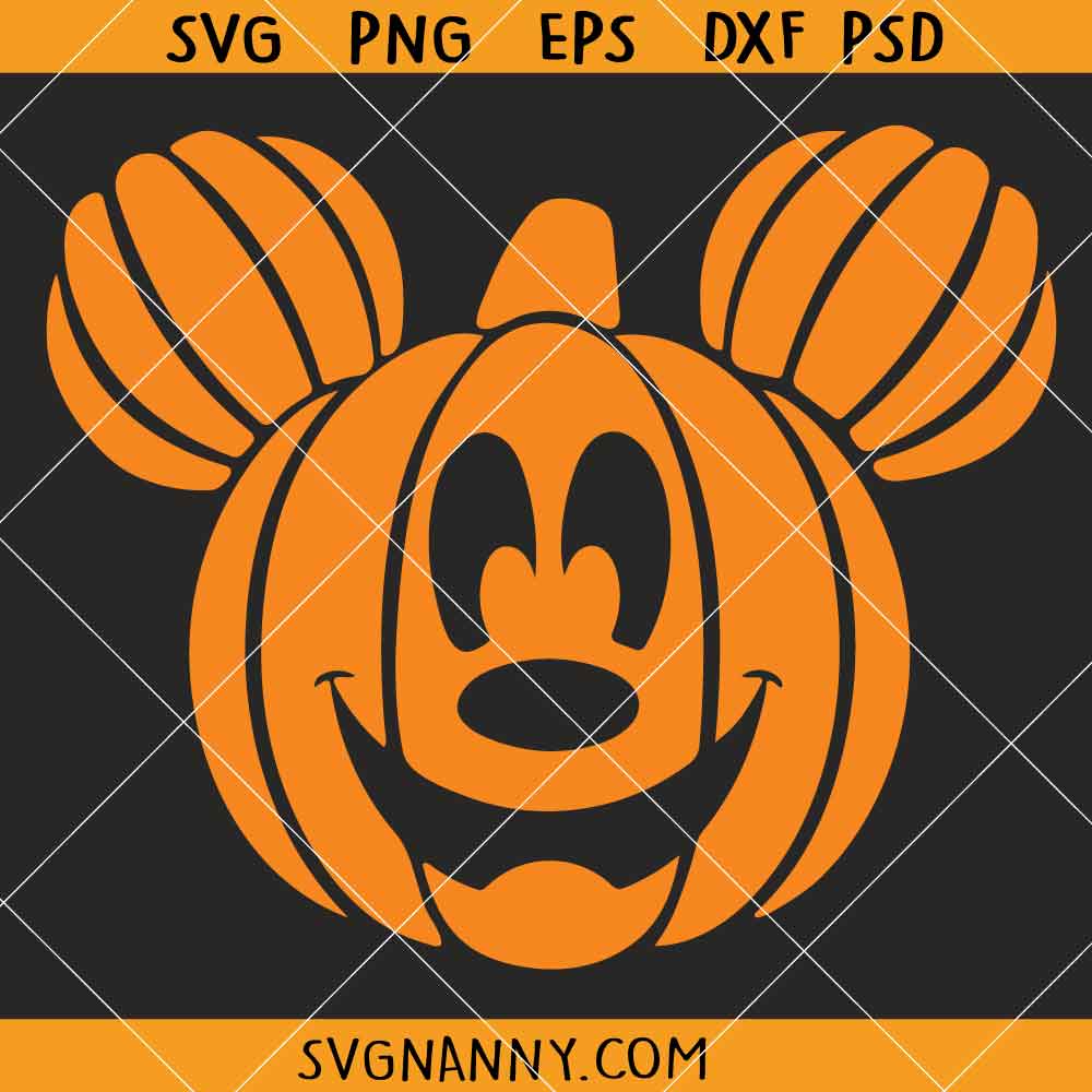 Mouse Head Halloween Pumpkin SVG,Disney Fall SVG, Trick Or Treat Svg, Spooky Vibes Svg