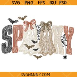 Retro Preppy Spooky Ghost SVG, Spooky ghost SVG, Halloween ghost SVG, Halloween SVG