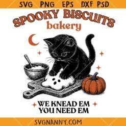 Spooky Biscuits Bakery SVG, Kitty Biscuits We Knead Em You Need Em SVG, Funny Halloween Baker SVG