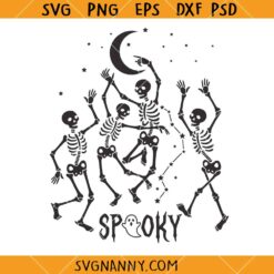 Spooky Dancing Skeletons SVG, Dancing Skeletons SVG, Halloween Skeletons SVG, Spooky Season SVG