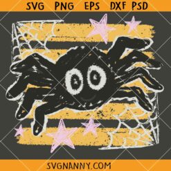 Striped Spooky Spider SVG, Halloween Spider SVG, Preppy Striped Halloween SVG