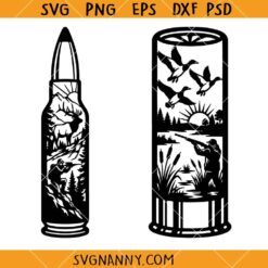 Hunting Bullet Scene SVG, duck hunter SVG, Outdoor Adventure SVG