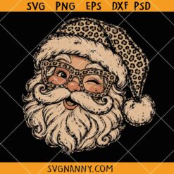 Leopard Santa SVG, Santa Christmas SVG, Christmas SVG, Christmas Sign SVG