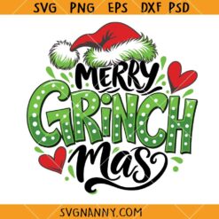 Merry Grinchmas SVG, Grinchmas SVG, Funny  Christmas  SVG, Green Guy SVG