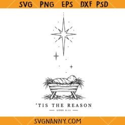 Tis the reason Luke 2 11 SVG, Christian Christmas SVG, Religious Christmas SVG