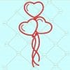 3 Heart balloons svg