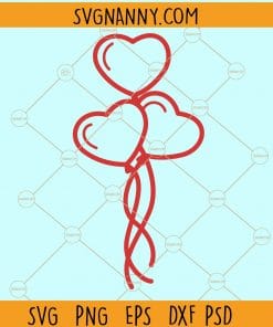 3 Heart balloons svg