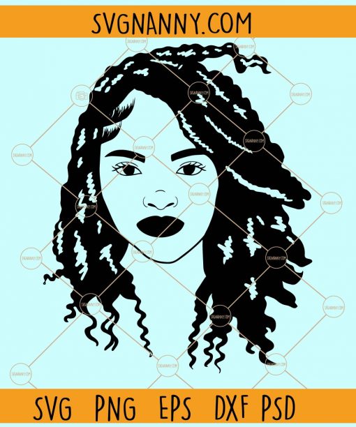 Afro woman face with dreads svg