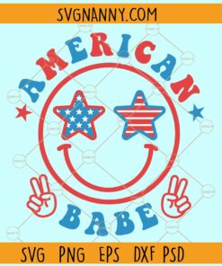 American babe smiley face svg