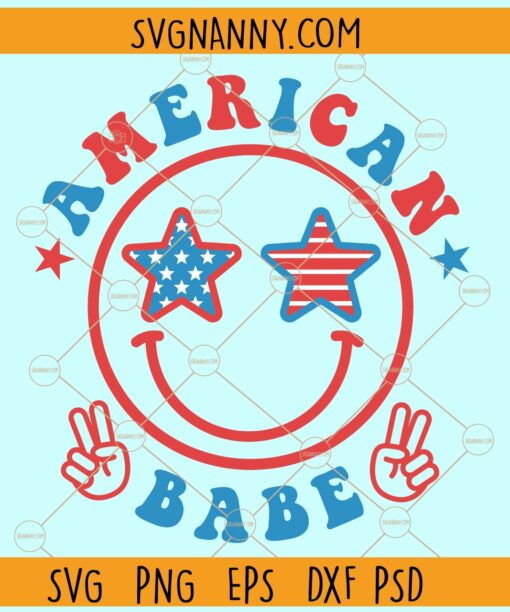 American babe smiley face svg