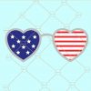 American heart shape sunglasses svg