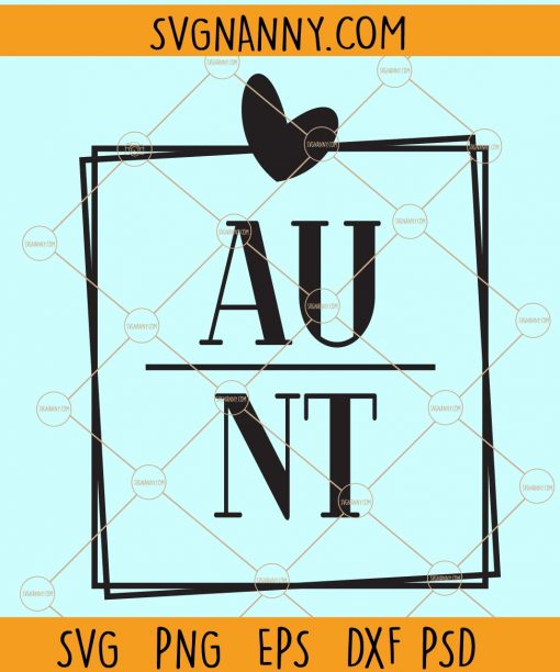 Aunt square with love svg