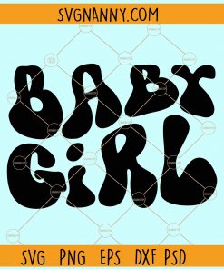 Baby girl wavy letters svg