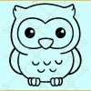 Baby owl outline svg