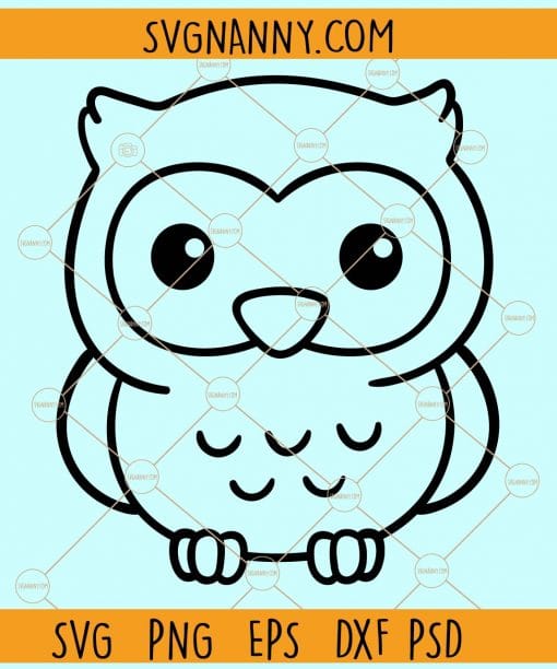 Baby owl outline svg