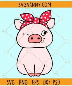 Baby pig with bandana svg