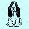 Basset hound sitting dog svg