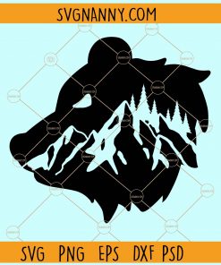 Bear with mountains svg