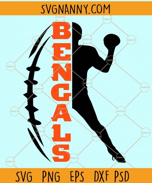 Bengals half football player svg