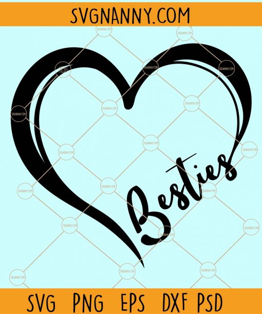 Besties heart svg