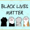 Black lives matter cat paw set svg
