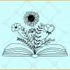 Book with flowers svg