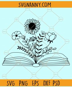 Book with flowers svg