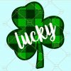 Buffalo plaid lucky clover svg