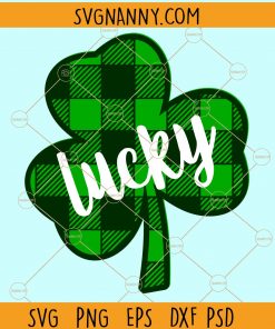 Buffalo plaid lucky clover svg