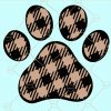 Buffalo plaid pattern dog paw print svg