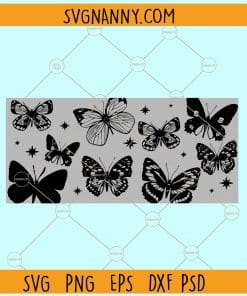 Butterfly Starbucks libbey glass can wrap svg