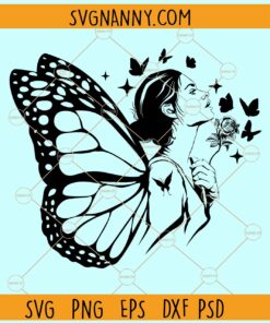 Butterfly girl fairy svg